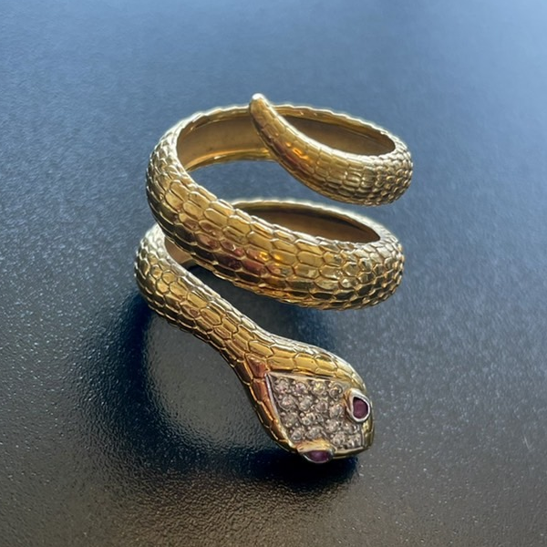 k18 gold snake ring