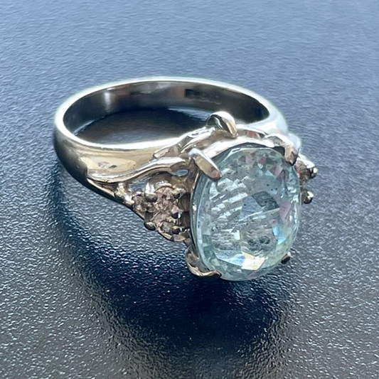 aquamarine ring platina 900